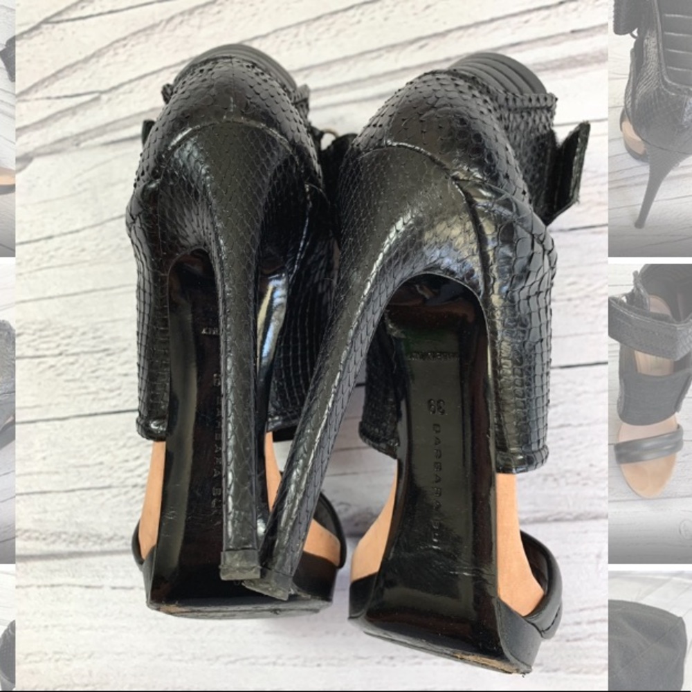 BARBARA BUI Python Platform Biker Heel - Picture 7 of 8